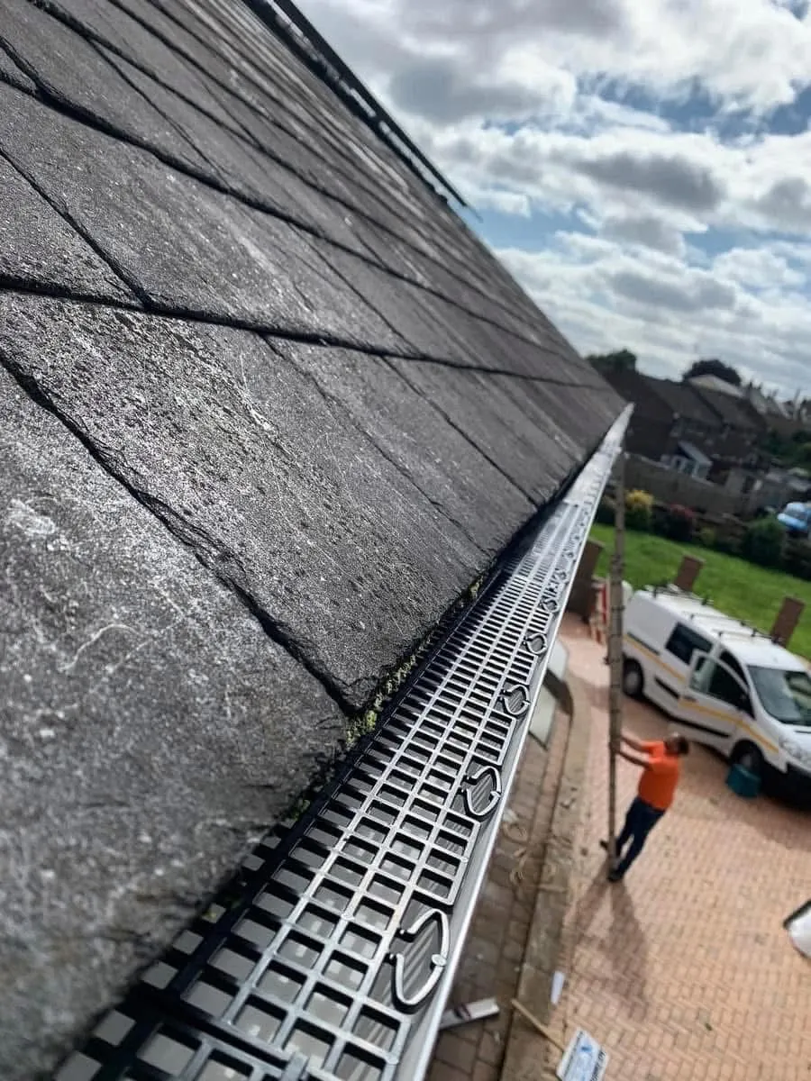 Gutter guard fitted on a slate roof in St Agnes