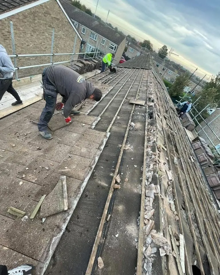 Roof strip and re-felt in progress in St Agnes
